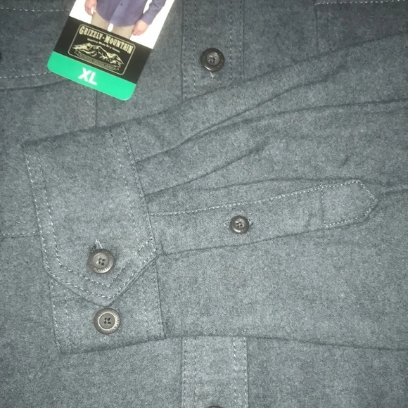 GRIZZLY MOUNTAIN 100% cotton long sleeve button up shacket dark gray NEW size XL - Picture 6 of 11